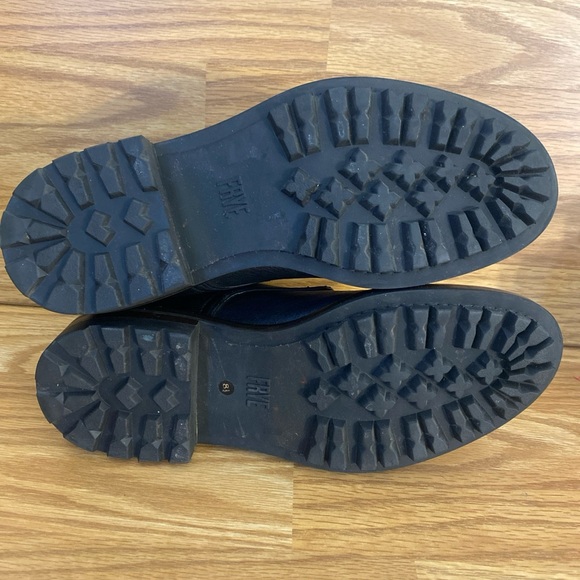 Frye Bowery Lace Up Boots Black Pebbled Leather Men’s 8.5 M Made in Italy - Picture 6 of 13